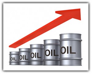 Increasing price of oil concept.